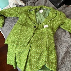 Green tweed suit